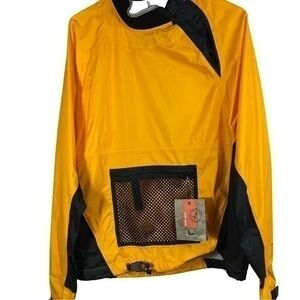 NWT Field & Stream Men's Long Sleeve Light Weight Yellow Pullover Windbreaker L
